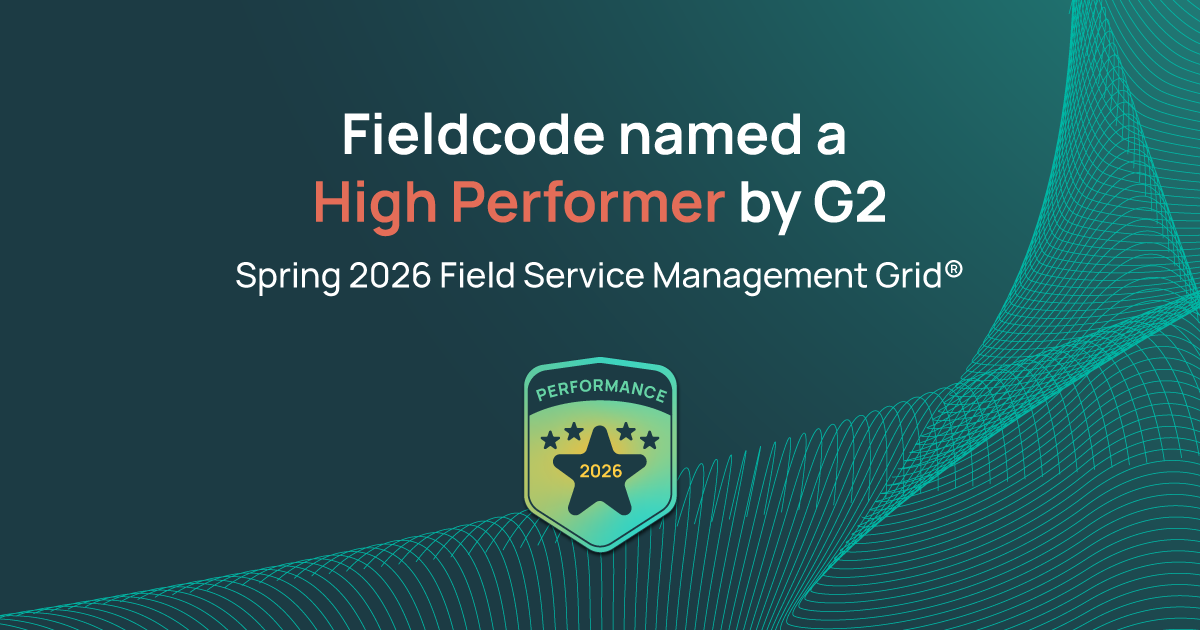 Fieldcode als High Performer im G2 Spring 2026 Field Service Management Grid® ausgezeichnet